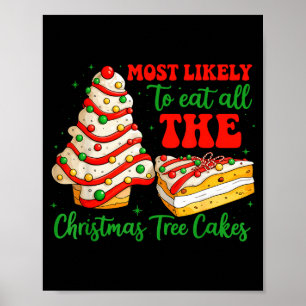 Most Likely To Eat All The Christmas Tree Cakes Xm Poster