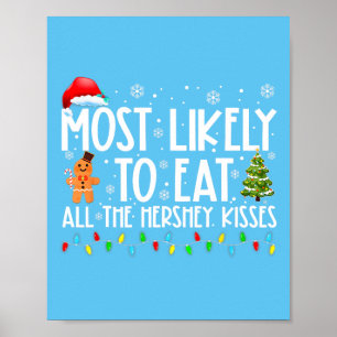 Most Likely To Eat All The Hershey Kisses Funny Xm Poster