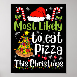 Most Likely To Eat Pizza This Christmas - Xmas Fun Poster