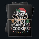 Most Likely To Eat Santas Cookies Family Christmas Wrapping Paper Sheet<br><div class="desc">Most Likely To Eat Santas Cookies Family Christmas matching</div>