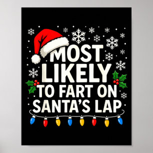 Most Likely To Fart On Santa’s Lap Funny Family Ch Poster