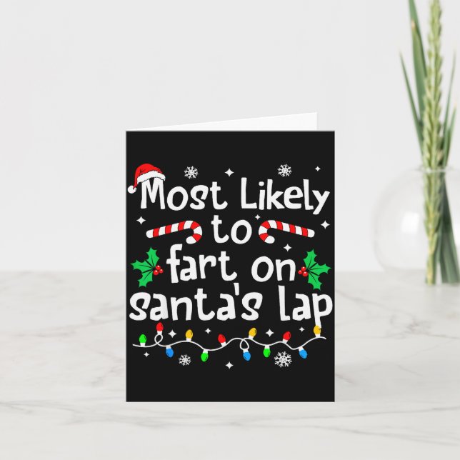 Most Likely To Fart On Santa's Lap Christmas Match Card (Front)