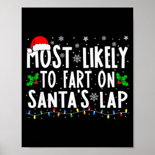 Most Likely To Fart On Santas Lap Christmas Poster