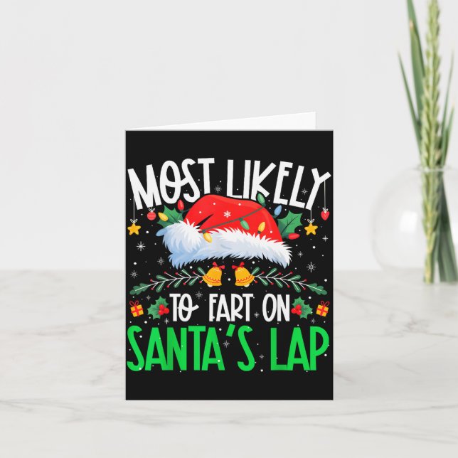 Most Likely To Fart On Santa's Lap Funny Matching  Card (Front)
