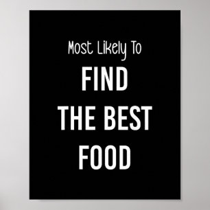 Most Likely To Find The Best Food Matching Vacatio Poster