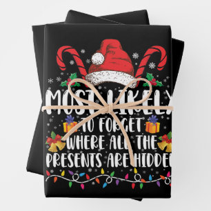 Most Likely To Forget Where All The Presents Are  Wrapping Paper Sheet