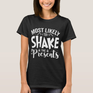 Most Likely To Funny Christmas Humour PJs Family M T-Shirt