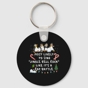 Most Likely To Funny Jingle Bell Christmas Pyjamas Key Ring