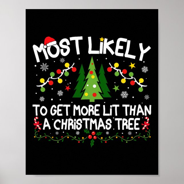 Most Likely To Get More Lit Than A Christmas Tree  Poster (Front)