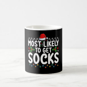 Most Likely To Get Socks Christmas Family Holiday Coffee Mug