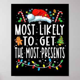 Most Likely To Get The Most Present Family Christm Poster