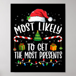 Most Likely To Get The Most Presents Christmas Paj Poster