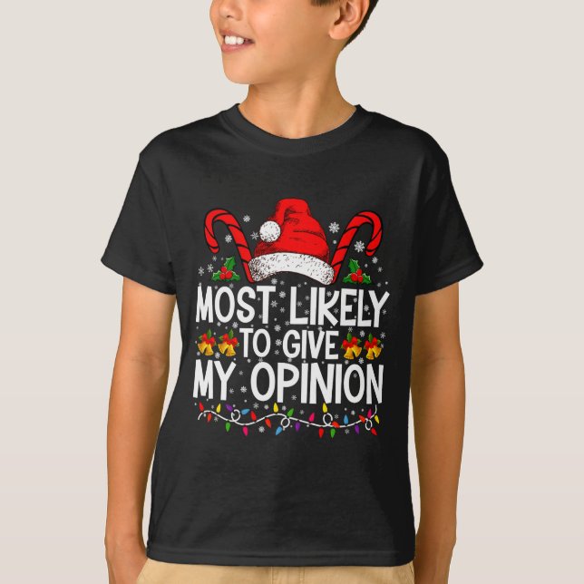Most Likely To Give My Onion Funny Christmas  T-Shirt (Front)