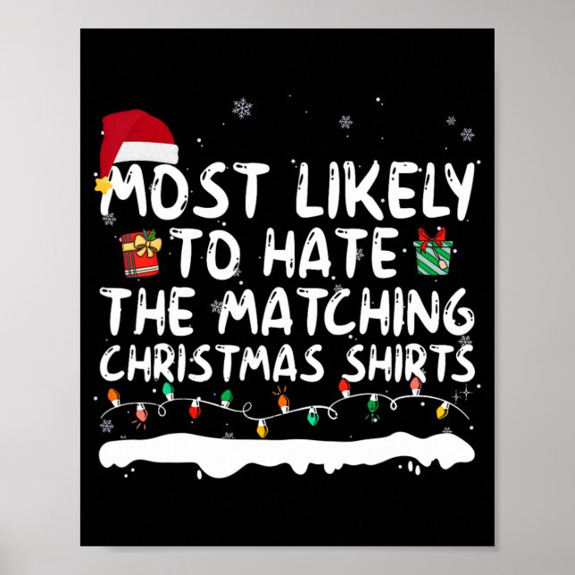 most likely to hate the matching christmas  s fami poster (Front)