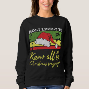 Most likely to know all the christmas song sweatshirt