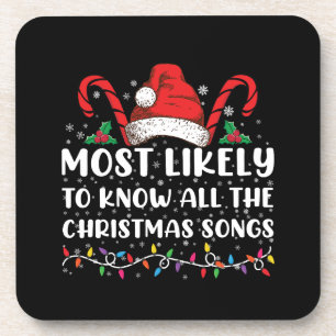 Most Likely To Know All The Christmas Songs Coaster