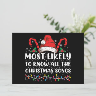 Most Likely To Know All The Christmas Songs  Invitation