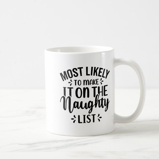 Most Likely To Make It On The Naughty List  Coffee Mug (Right)
