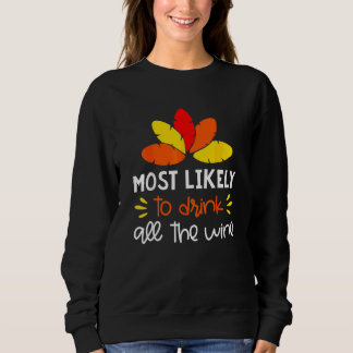 Most Likely To Matching Family Thanksgiving Pajama Sweatshirt