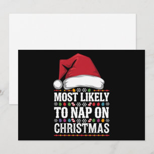 Most Likely To Nap On Christmas Family Matching Holiday Card