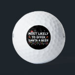 Most Likely To Offer Santa A Beer Christmas Lights Golf Balls<br><div class="desc">Most Likely To Offer Santa A Beer Christmas Lights Santa Hat</div>
