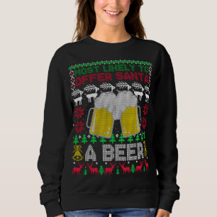 Most Likely To Offer Santa A Beer Ugly Christmas S Sweatshirt