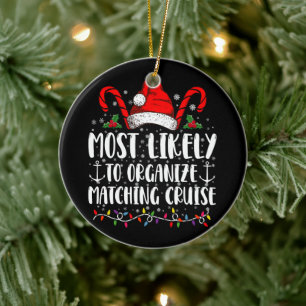 Most Likely To Organise Matching Cruise  Ceramic Tree Decoration