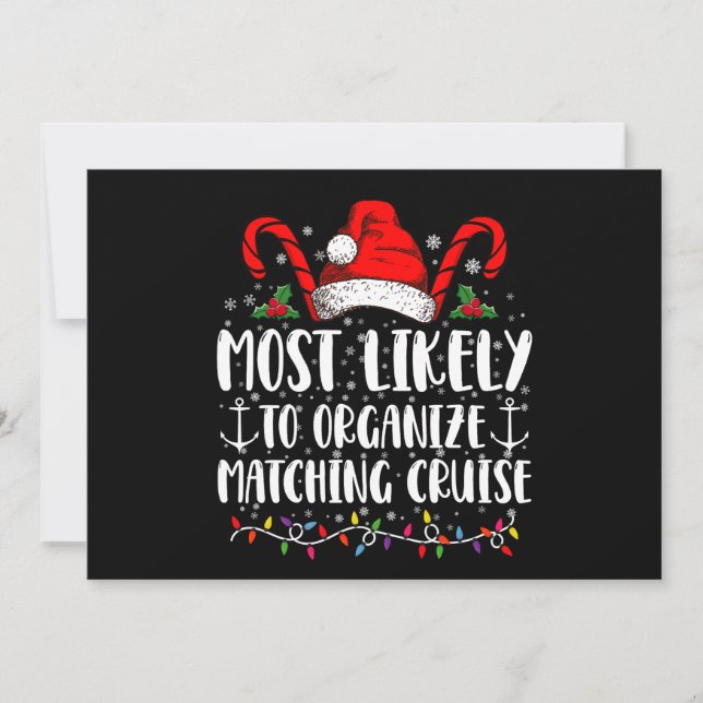 Most Likely To Organise Matching Cruise  Invitation (Front)