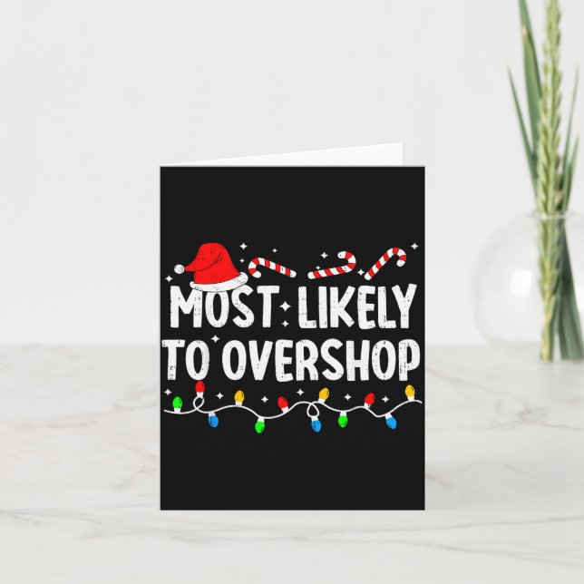 Most Likely To Overshop Shopng Family Matching Chr Card (Front)