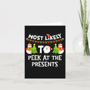 Most Likely To Peek At The Snowman Family Christma Card