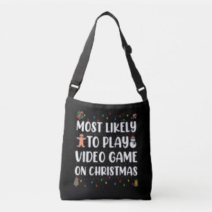 Most Likely To Play Video Game On Christmas Gaming Crossbody Bag