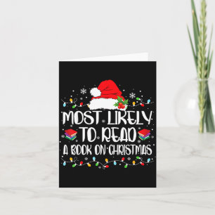 Most Likely To Read A Book On Christmas Family Mat Card