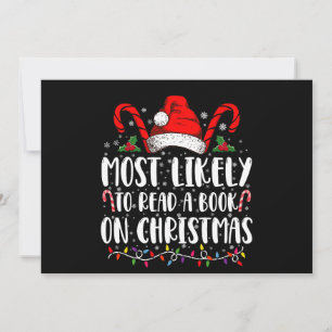 Most Likely To Read A Book On Christmas Matching  Invitation