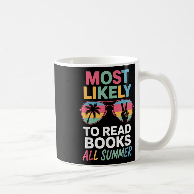 Most Likely To Read Books All Summer Funny Teacher Coffee Mug (Right)