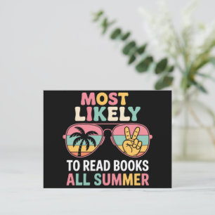 Most Likely To Read Books All Summer Teacher Gift Postcard