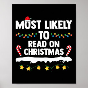 Most Likely To Read On Christmas Family Group Matc Poster