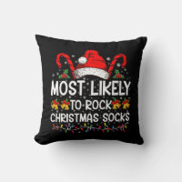 Most Likely To Rock Christmas Socks Funny Xmas