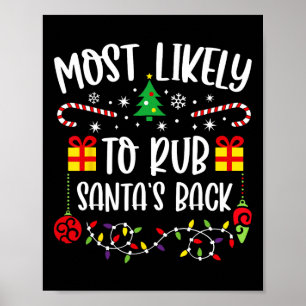 Most Likely To Rub Santa's Ck Funny Christmas  Poster