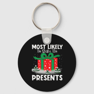Most Likely To Shake The Presents Christmas Family Key Ring