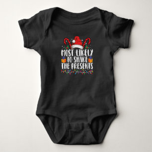 Most Likely To Shake The Presents Squad Family Baby Bodysuit