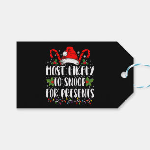 Most Likely To Snoop For Presents Family Christmas Gift Tags