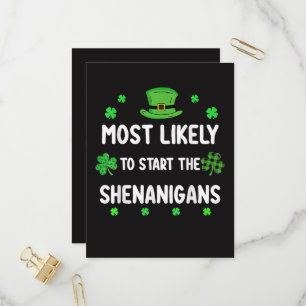 Most Likely to Start The Shenanigan Invitation Postcard