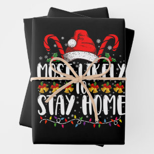 Most Likely To Stay Home Family Christmas Party Wrapping Paper Sheet