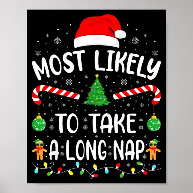 Most Likely To Take A Long Nap Family Matching Xma Poster (Front)