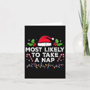 Most Likely To Take A Nap Family Christmas Matchin Card