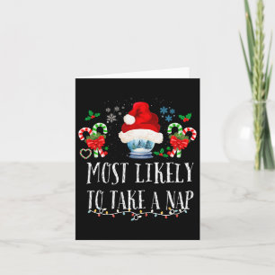 Most Likely To Take A Nap Family Matching Christma Card
