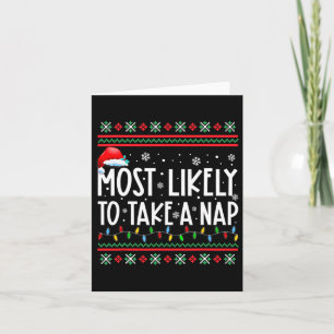 Most Likely To Take A Nap Family Matching Christma Card