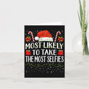 Most Likely To Take The Most Selfies Christmas Mat Card