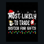 Most Likely To Trade Sister For Gifts Matching Fam Poster<br><div class="desc">Most Likely To Trade Sister For Gifts Matching Family Xmas</div>
