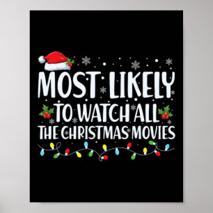 Most Likely To Watch All Christmas Movies Christma Poster